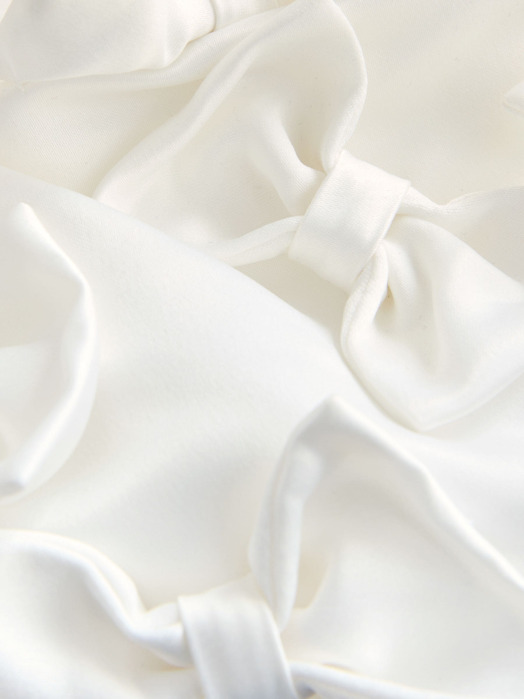 Baker by Ted Baker White Satin Bow Puff SLeeve Occasion Dress