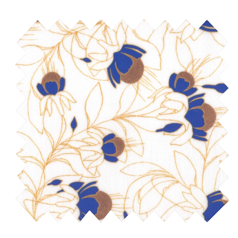 Tissu Enduit Au Mètre Ex2301 Clochettes Enchantées Cobalt
