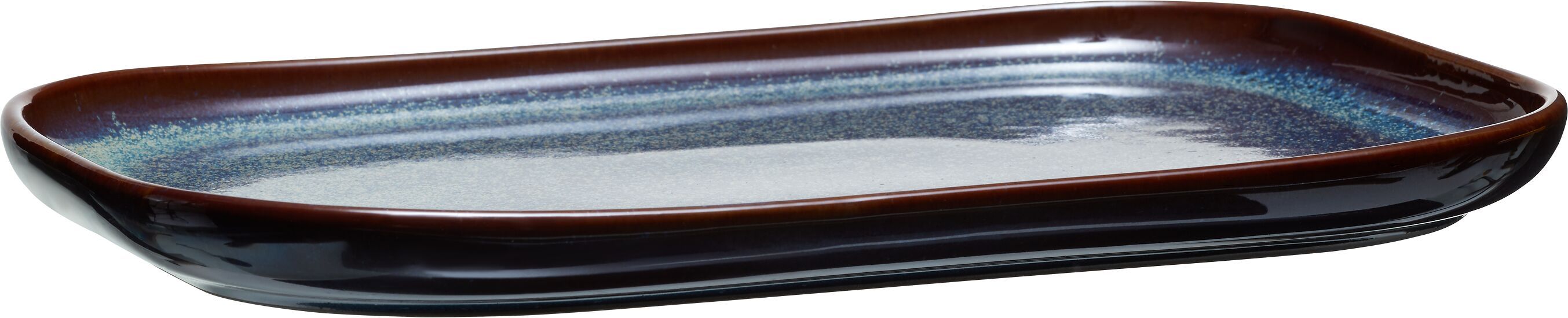 YUNA Servierplatte - Blau / B: 27.3 cm x T: 19.1 cm x H: 2.2 cm