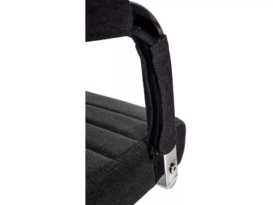 Chaise de bureau - Tissu & Métal chromé - Noir - Amadora