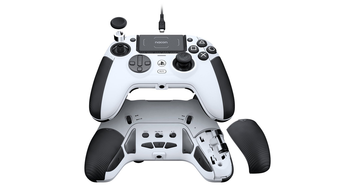 NaconRevolution 5 Pro - Wit gamepad  (Wit, PlayStation 5, PlayStation 4, Pc, 2.4 GHz / Bluetooth / USB-C)