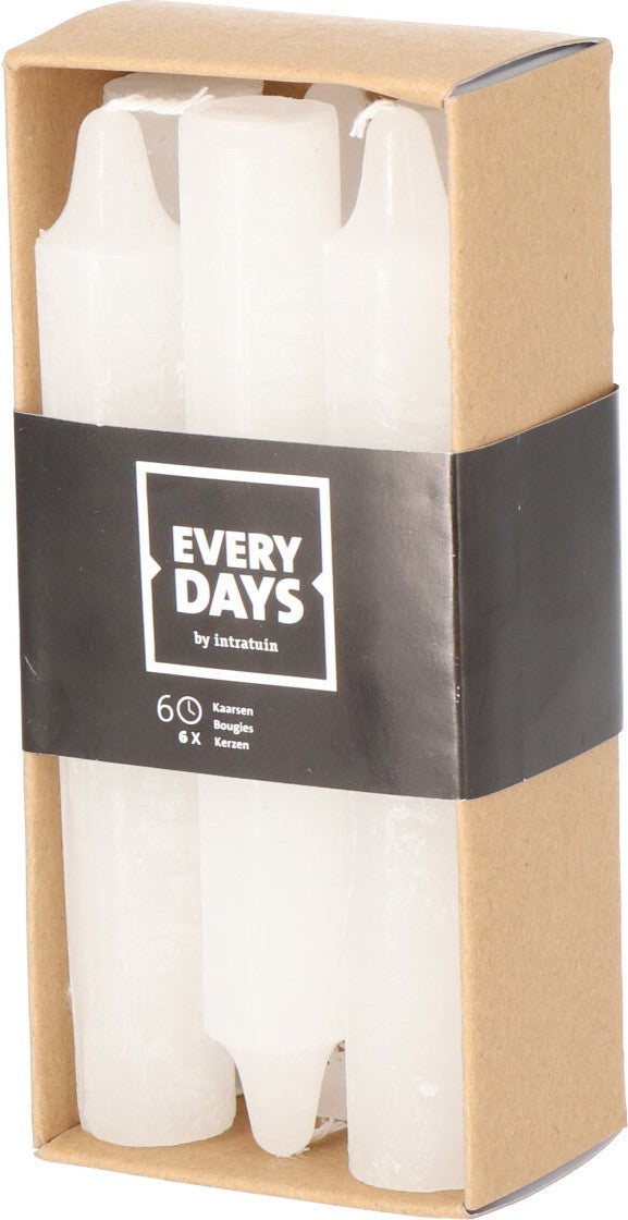 Everydays dinerkaars Rustic wit 6 uur 6 stuks