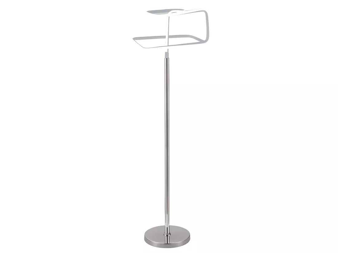 Lampadaire LED 167 cm design abstrait pied métal chromé - SQUARE