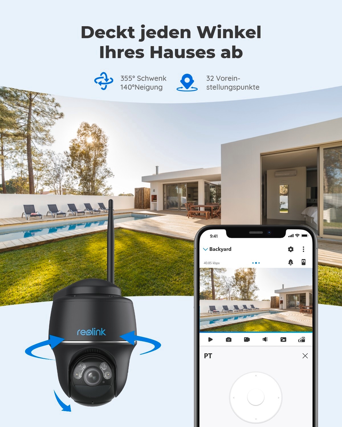 Reolink Überwachungskamera »Argus Series B430-B Battery-WiFi« Aussenbereich