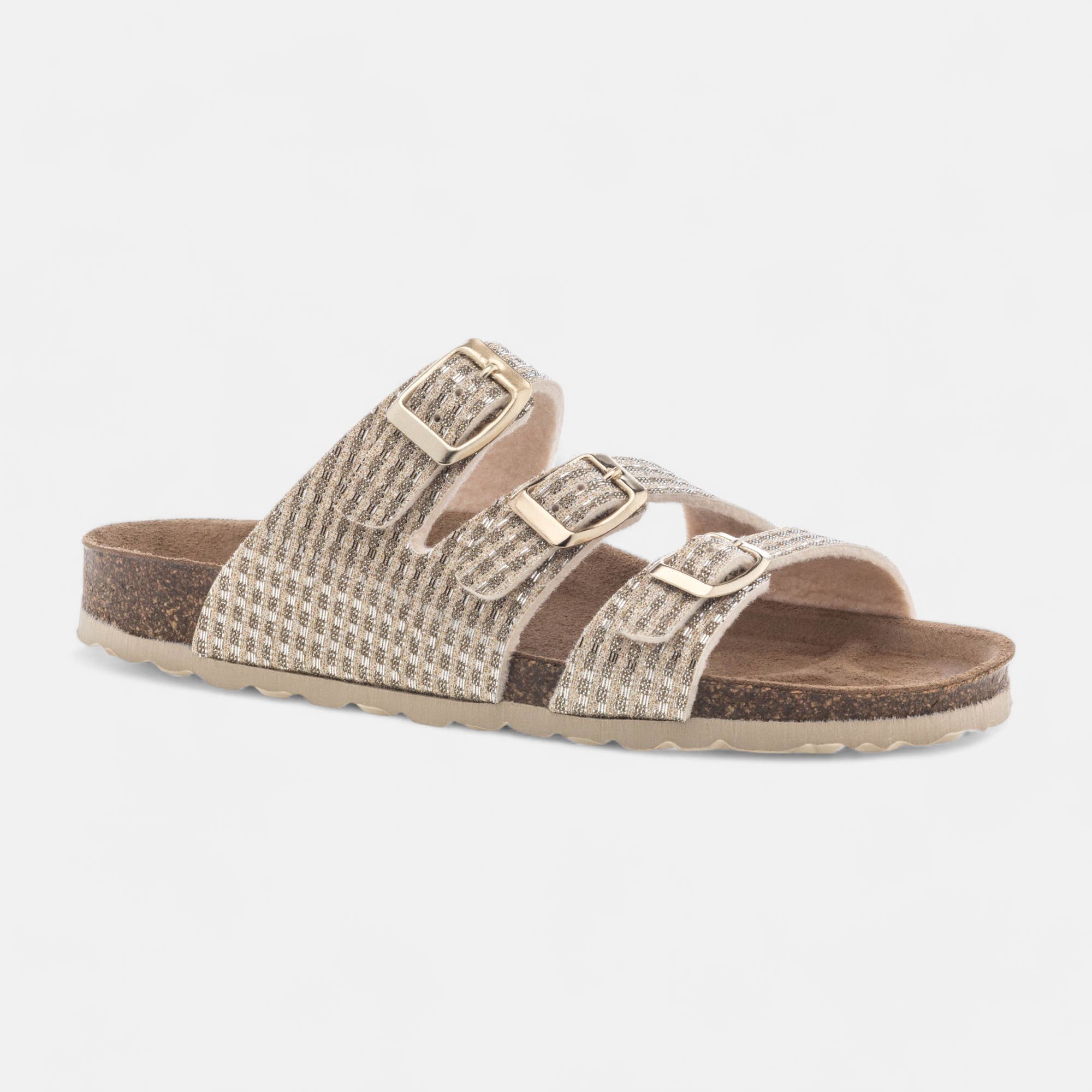 Mules semelle liège Femme or