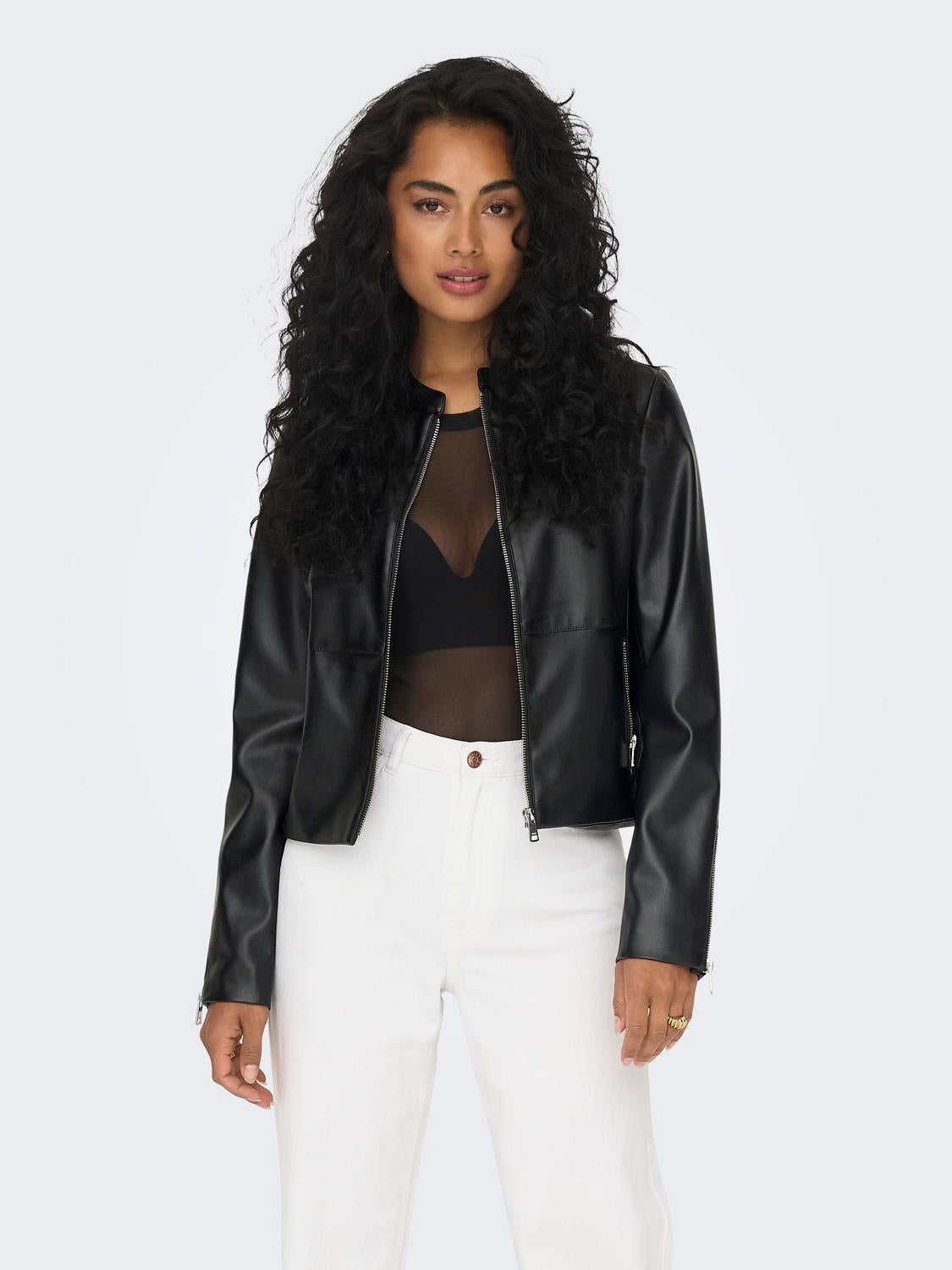 ONLVICS Kunstlederjacke Black