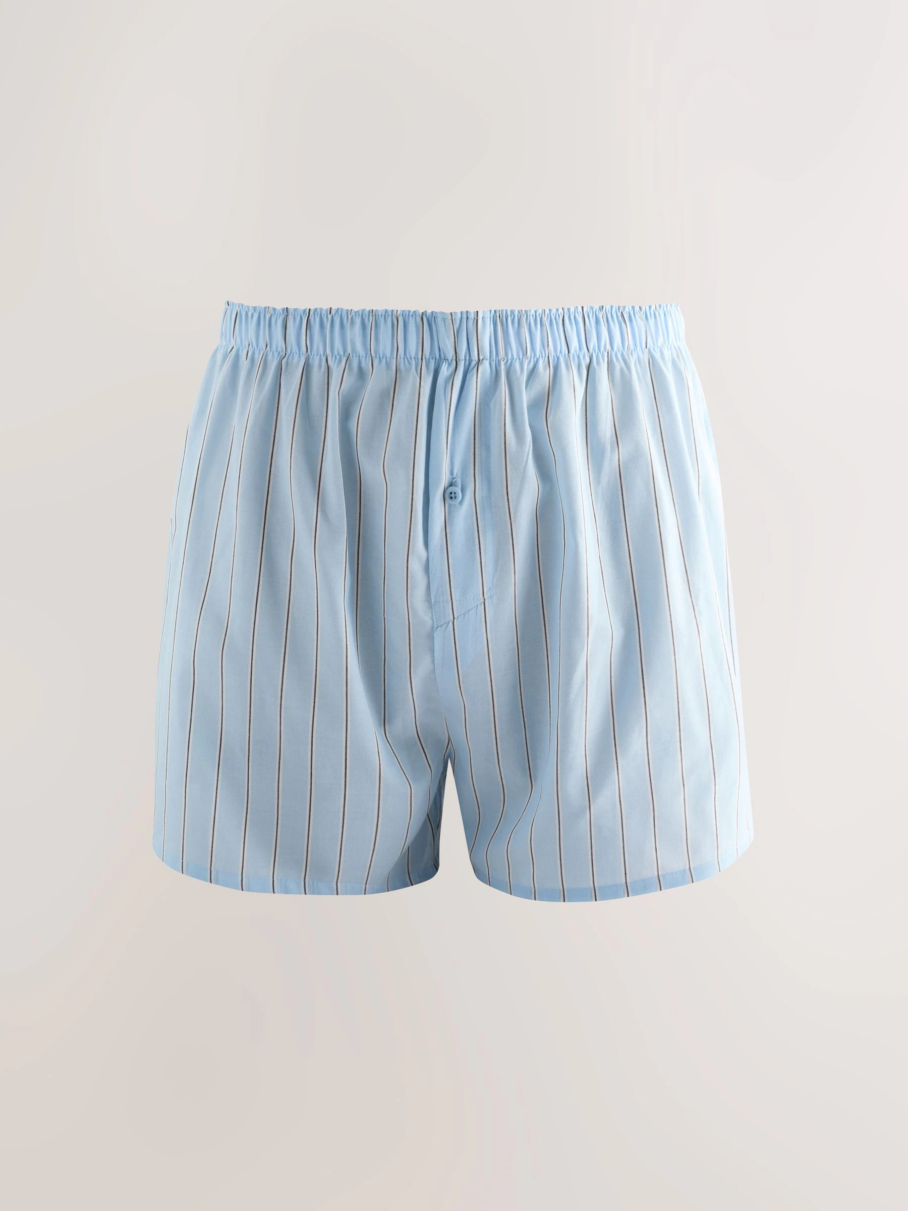 Blauw groen gestreept - Verpakking van 4 - Geweven boxershorts van puur katoen