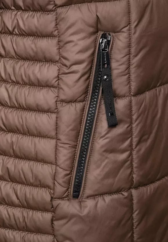 Gesteppte Jacke mit Zipper - cocoa brown