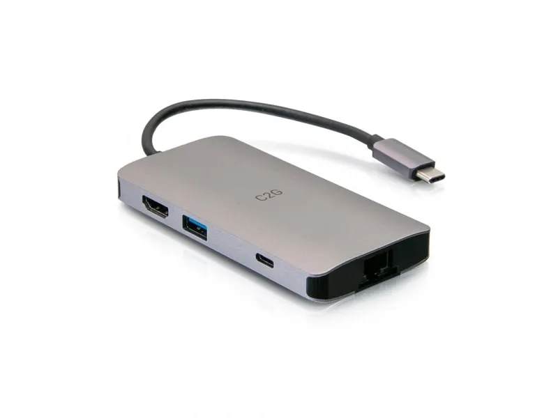 C2G USB-C® Mini Dock with HDMI, 2x USB-A, Ethernet, SD Card Reader, and USB-C Power Delivery up to 100W - 4K 30Hz - Dockingstation - USB-C / Thunderbolt 3 - HDMI - 1GbE