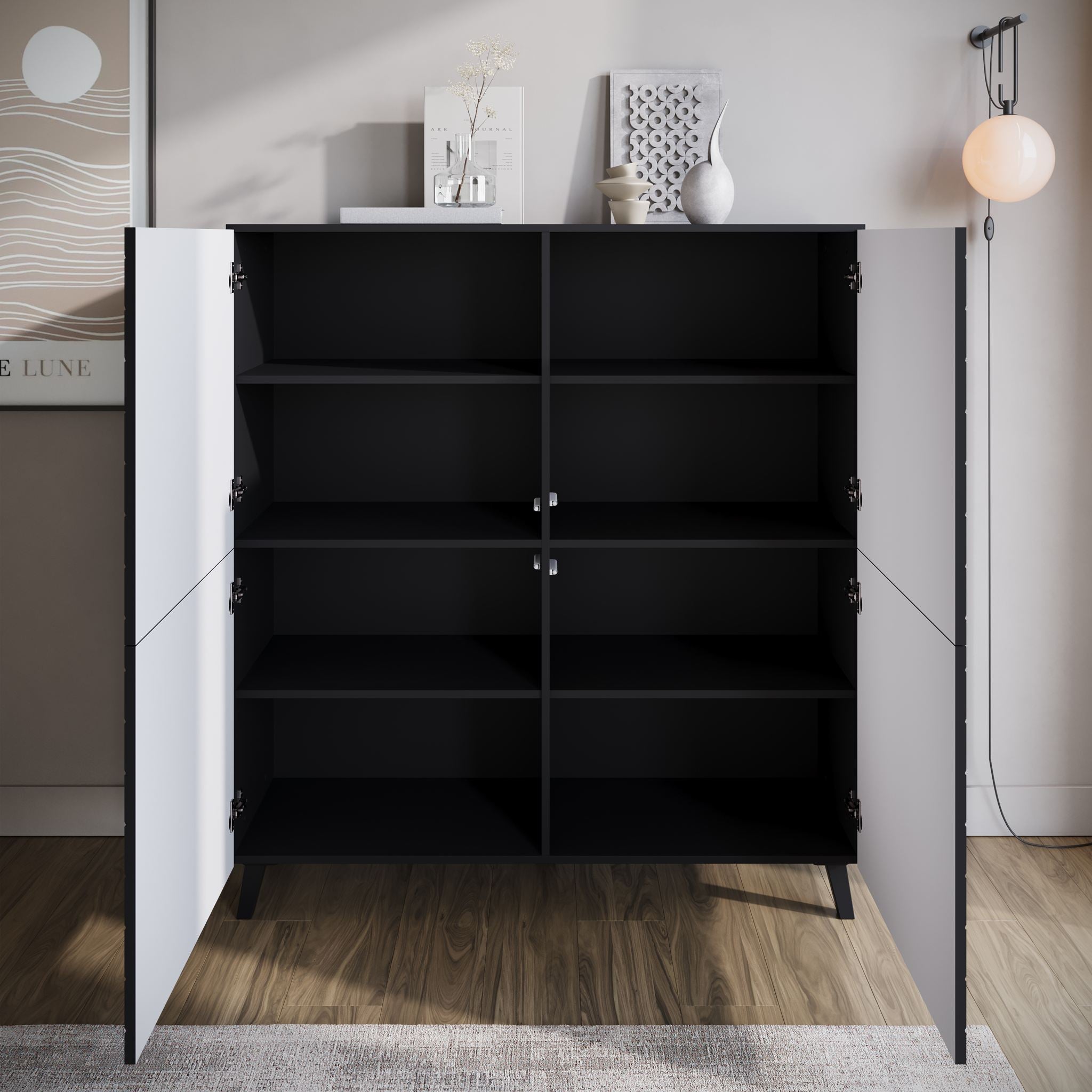 Meubella - Dressoir Pulse - Zwart - 120 cm