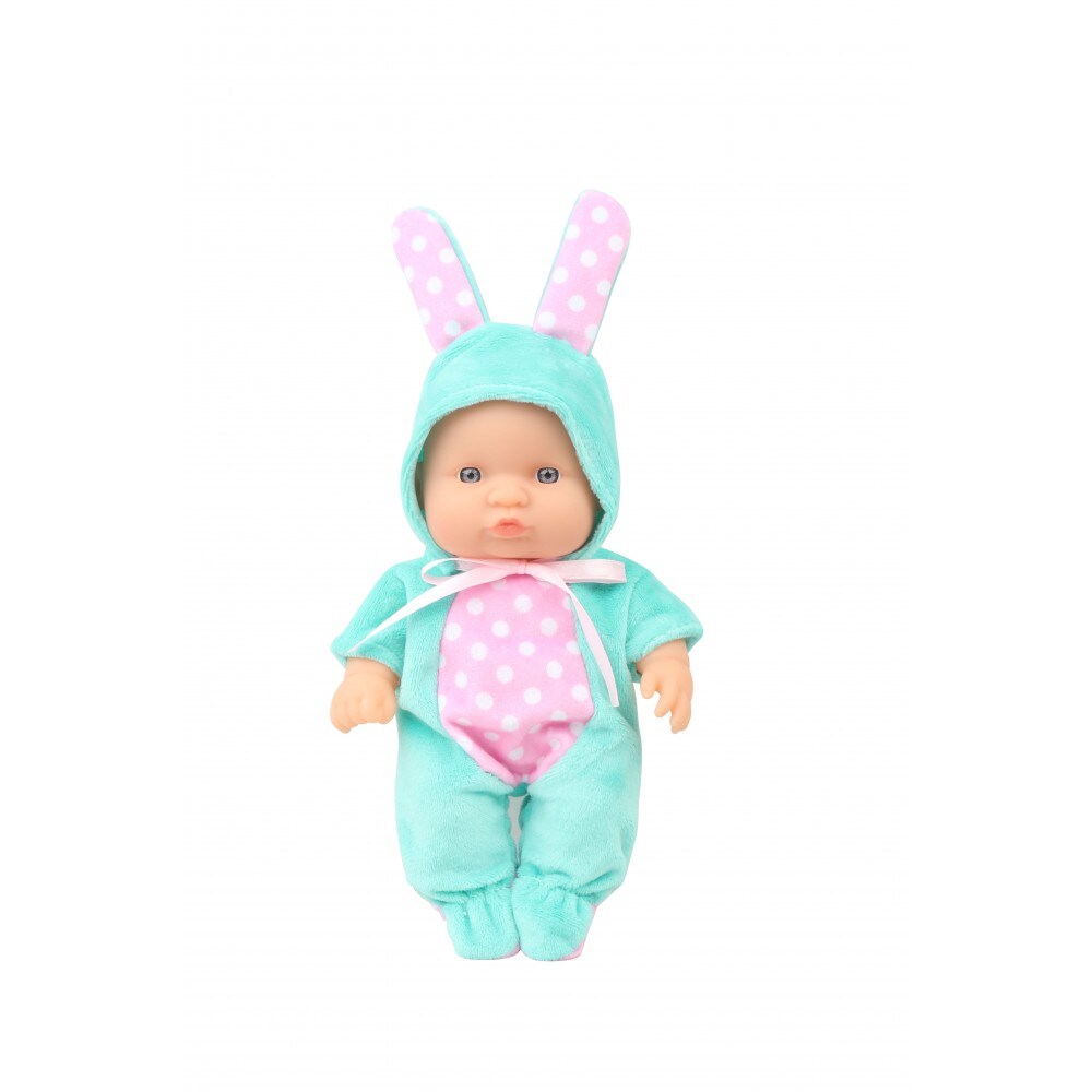 Moni Kinderpuppe 20 cm Hase Spielpuppe, Hasenkostüm bewegliche Arme ab 3 Jahren grün