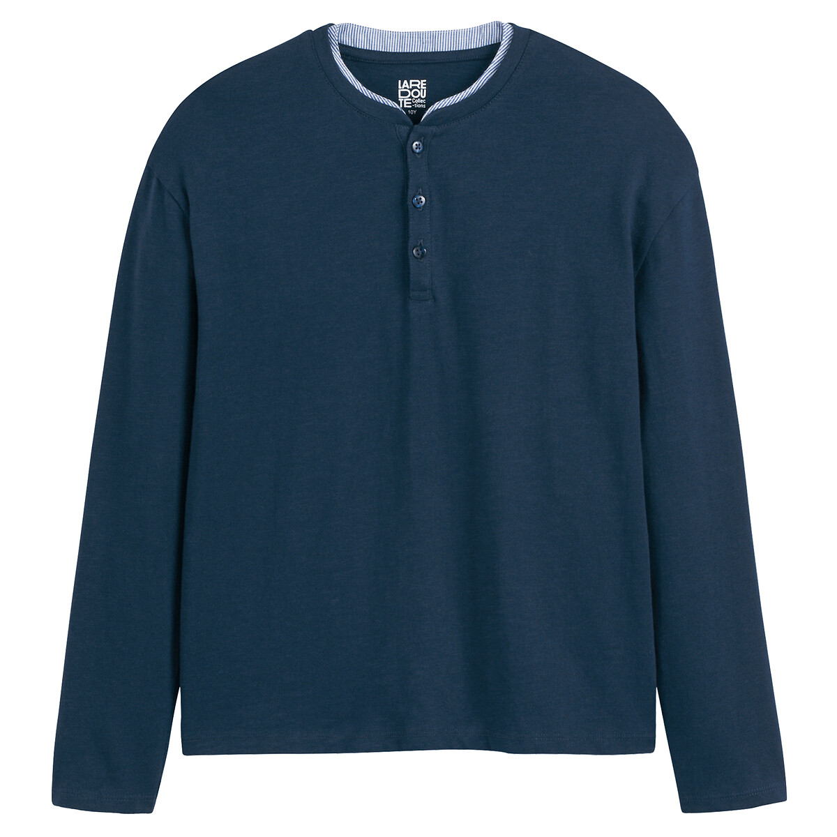 COLEÇÃO LA REDOUTE<br>Camiseta com carcela de botões e mangas compridas