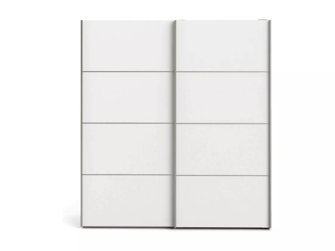 Garde-robe 2 portes Attilio, Meubles de chambre, Penderie de plain-pied, Placard à vêtements, 182x64 h202 cm, Blanc