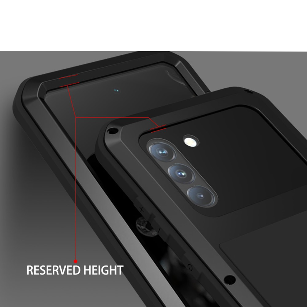 Samsung Galaxy S21 FE 5G Silikon Metall Outdoor Case   Panzerfolie - Schwarz