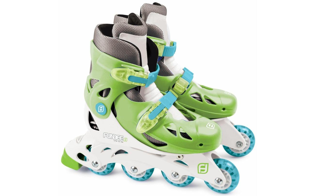 Inline Skates Funbee wit/groen verstelbaar maat 35-38