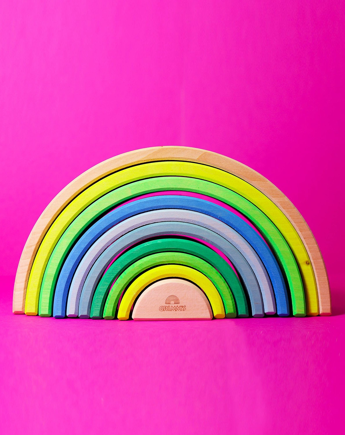 Holz-Regenbogen NEON 10-teilig in grün