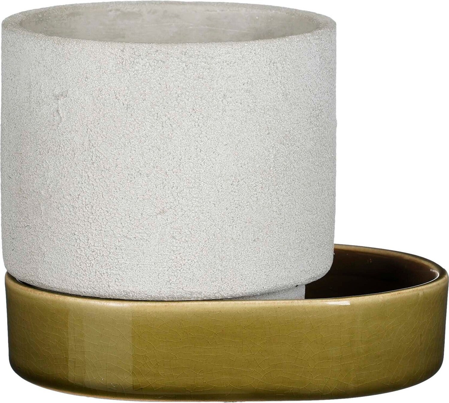 Mica Decorations bloempot Vendi wit / groen 16 x 12 x 13 cm