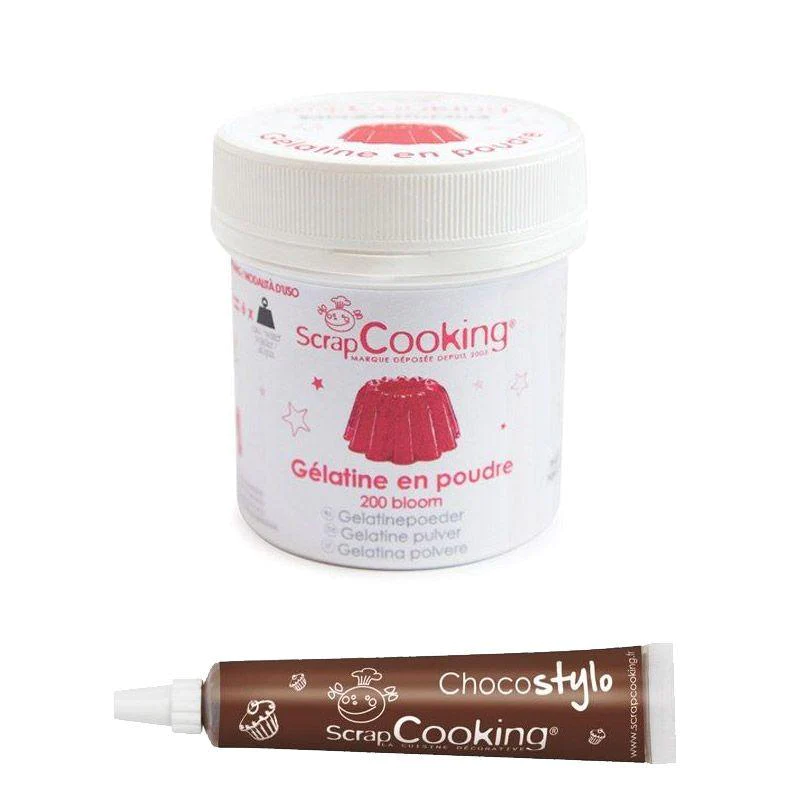 Gélatine en poudre + Stylo chocolat Scrapcooking