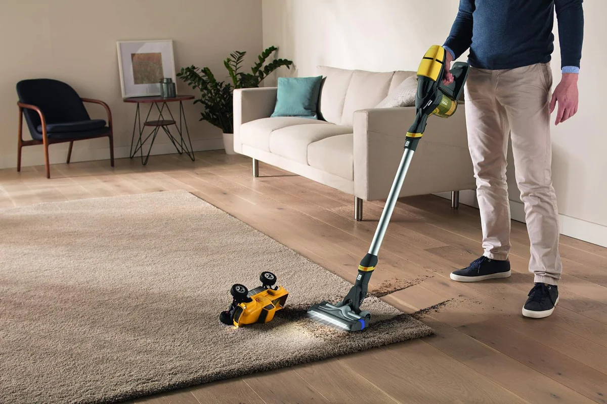 Aspirateur balai sans sac de 0,4L jaune noir Rowenta