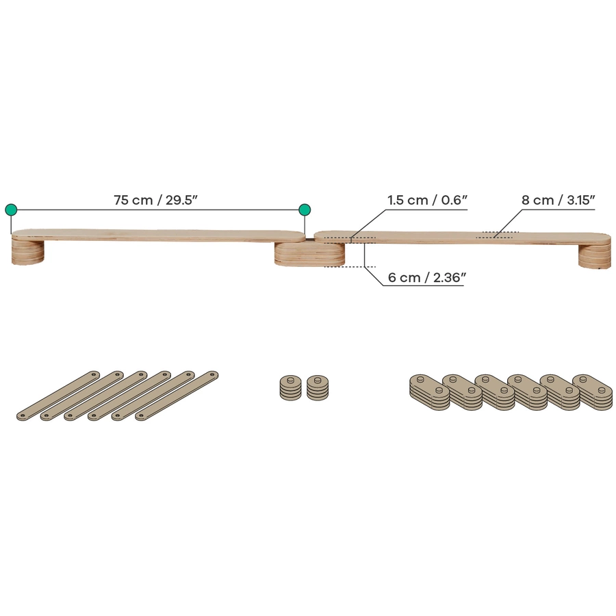 LEG & GO Schwebebalken 6er Set