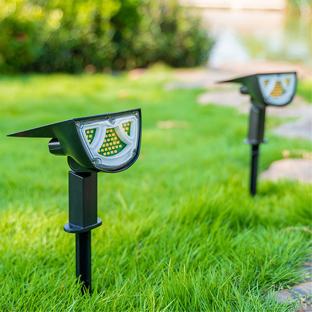 (900Lumen) LED Solar Lampe Outdoor Gartenleuchte mit Dämmerungssensor   Erdspiess (IP65) - Warmweiss