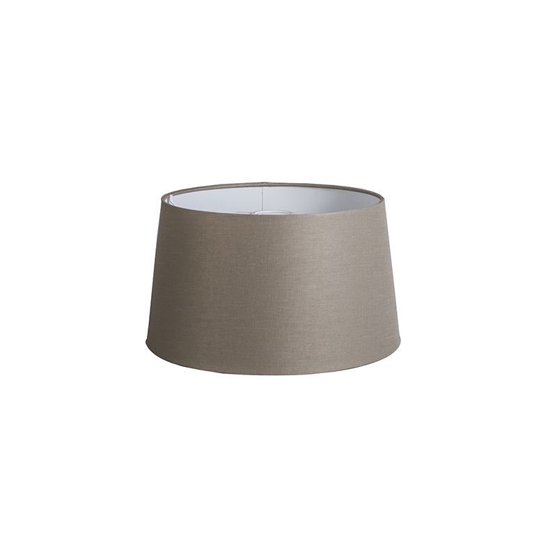 Linnen lampenkap taupe rond schuin 35/30/18