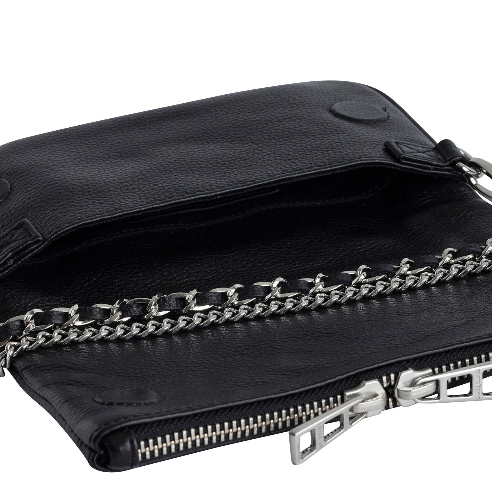 ROCK NANO - Pochette zippée en cuir | Noir