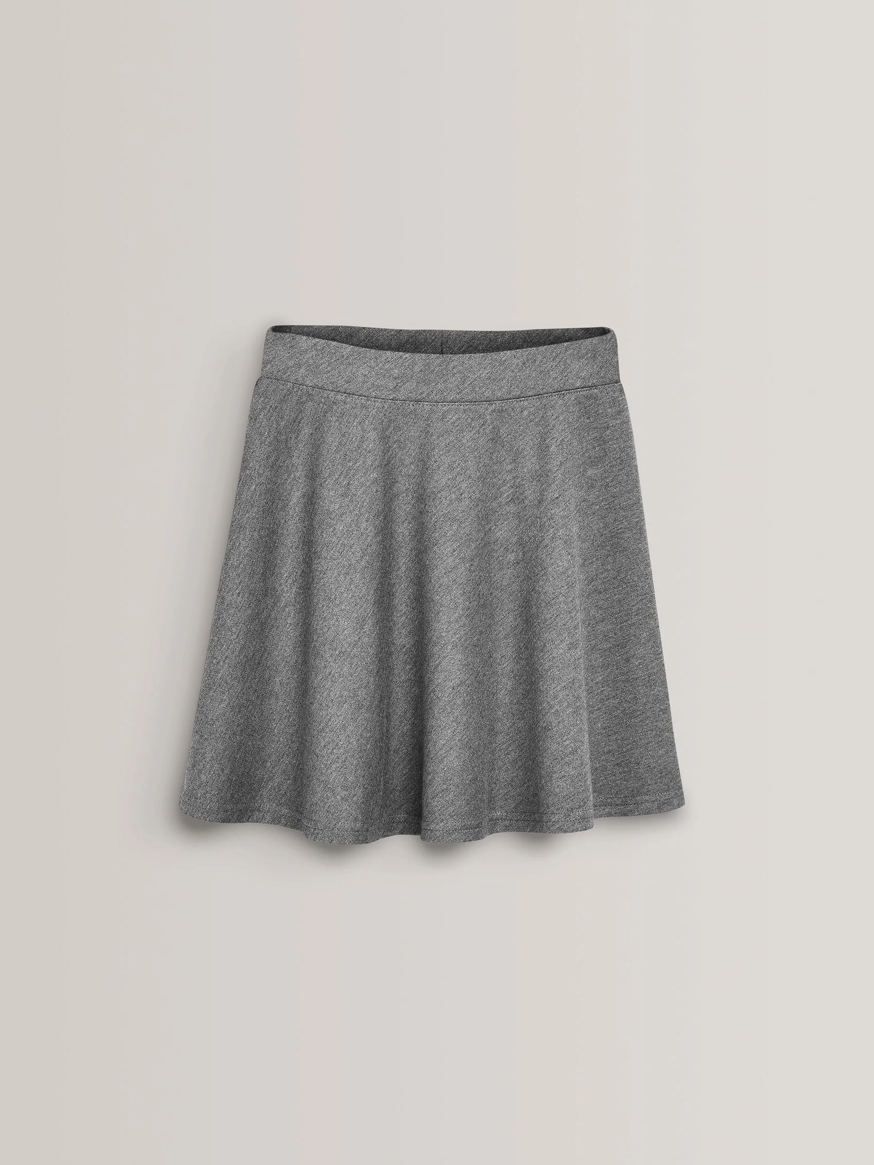 Grijs - Jersey stretch school skater rok met elastische taille (3 - 17 jr)