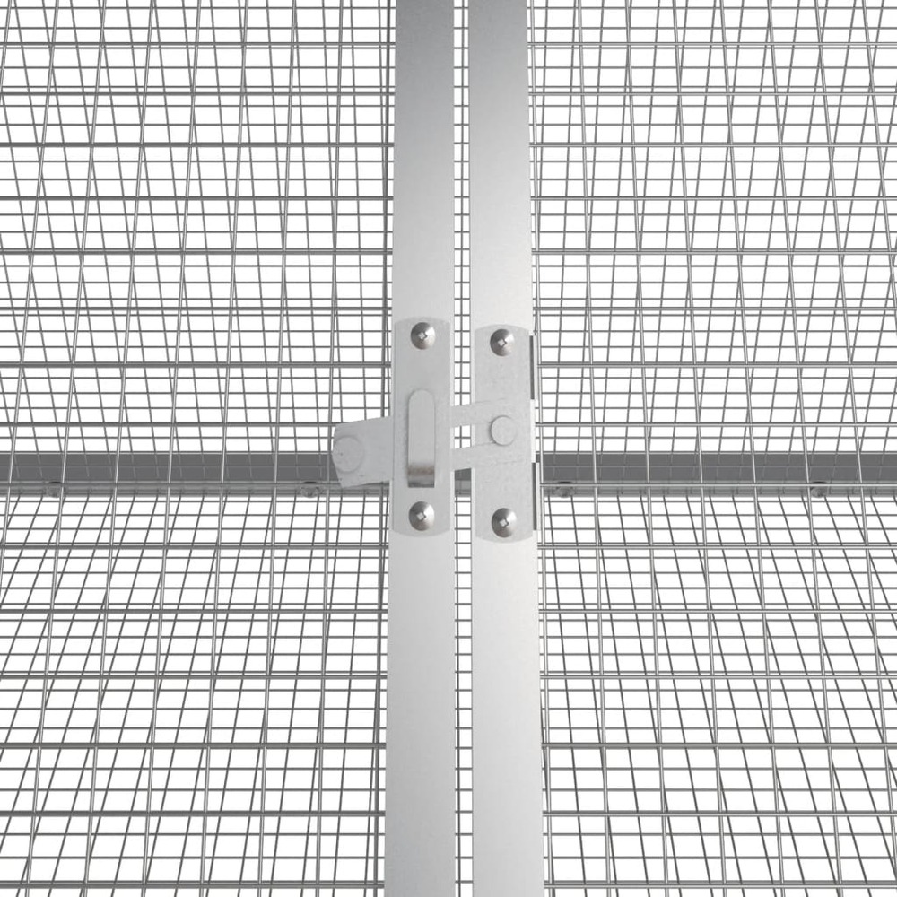 Cage pour lapin gris 403,5x80,5x71 cm acier galvanisé