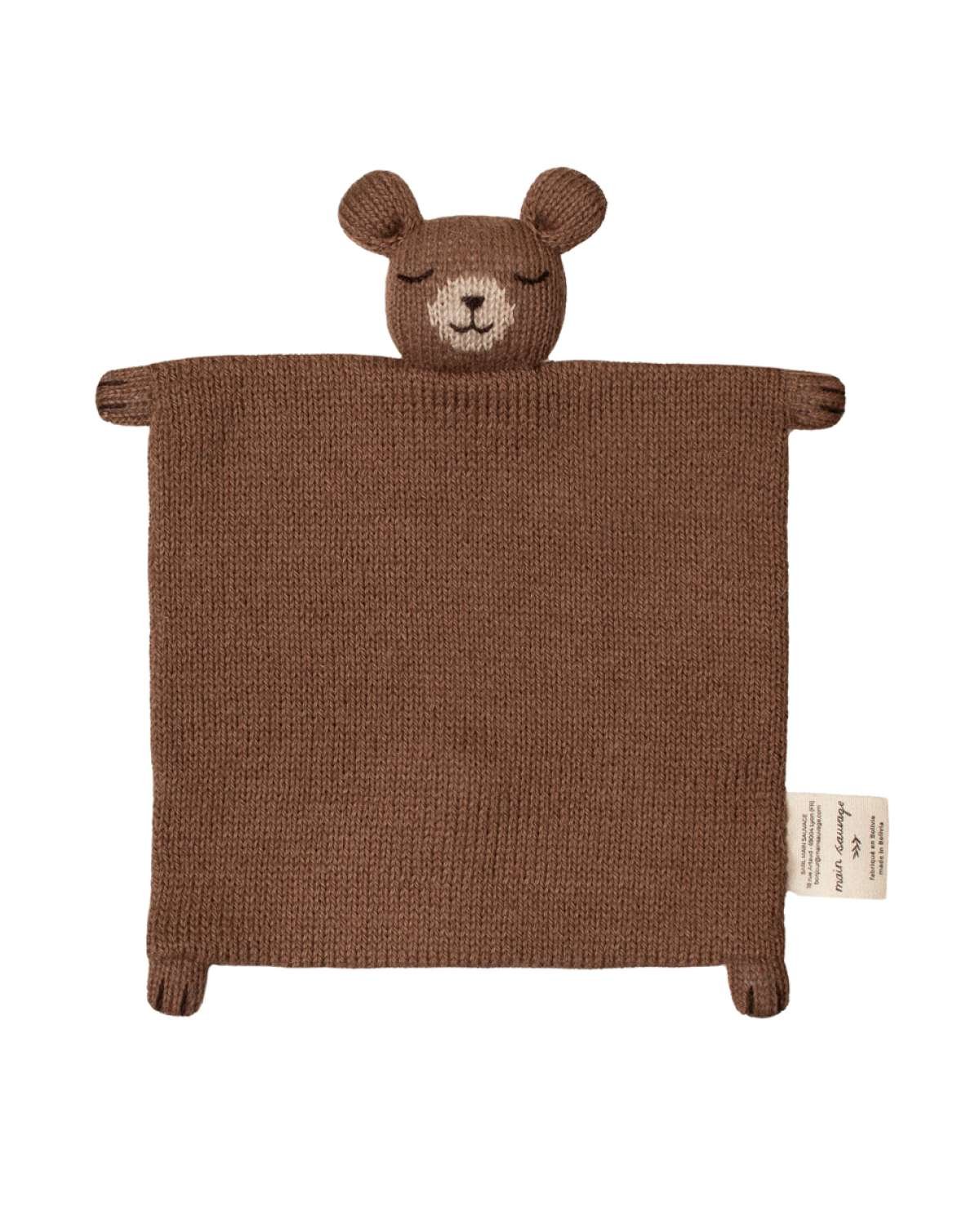 Koseklut Bamse – Håndstrikket Alpakkaull | Knitted Cuddle Cloth