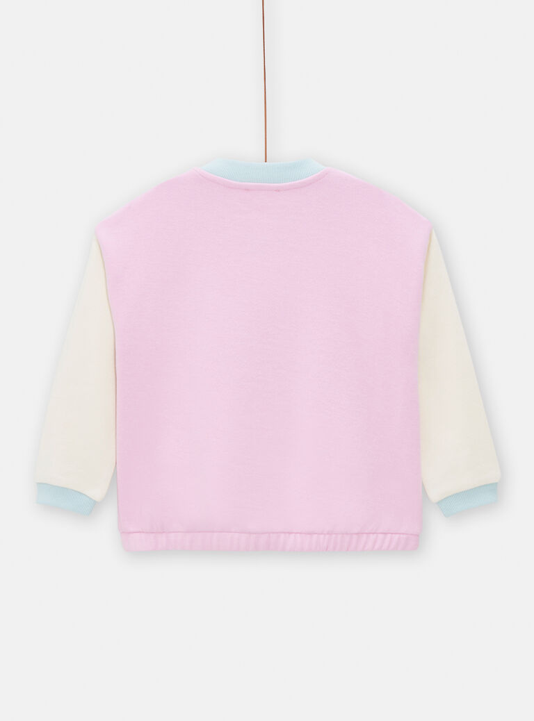 Cardigan rose en molleton façon teddy pour fille