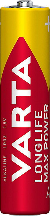 Pile alcaline AAA (LR03) Varta Max tech, lot de 8 + 4 gratuites