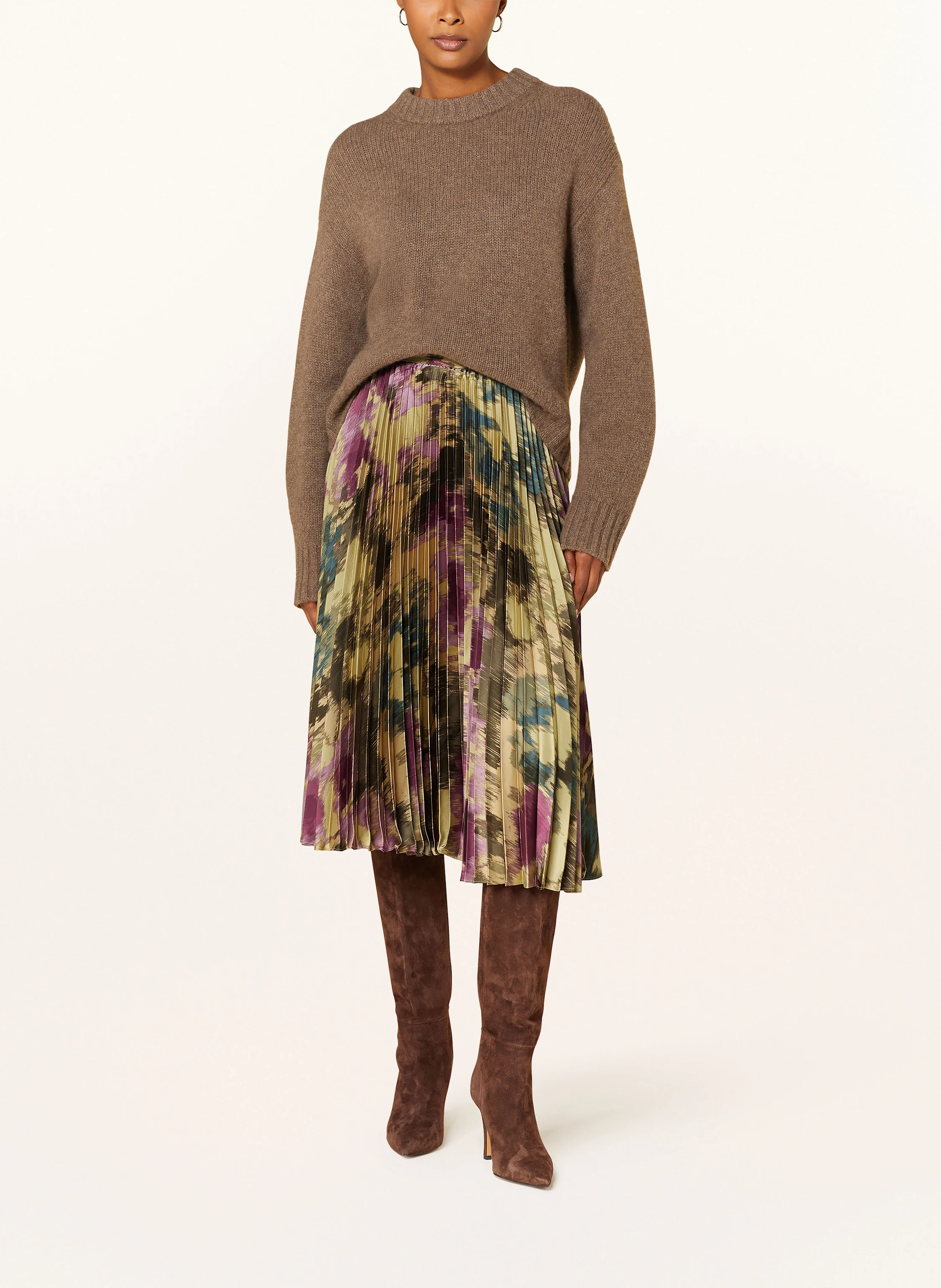 LAUREN RALPH LAUREN Plisseerock aus Satin