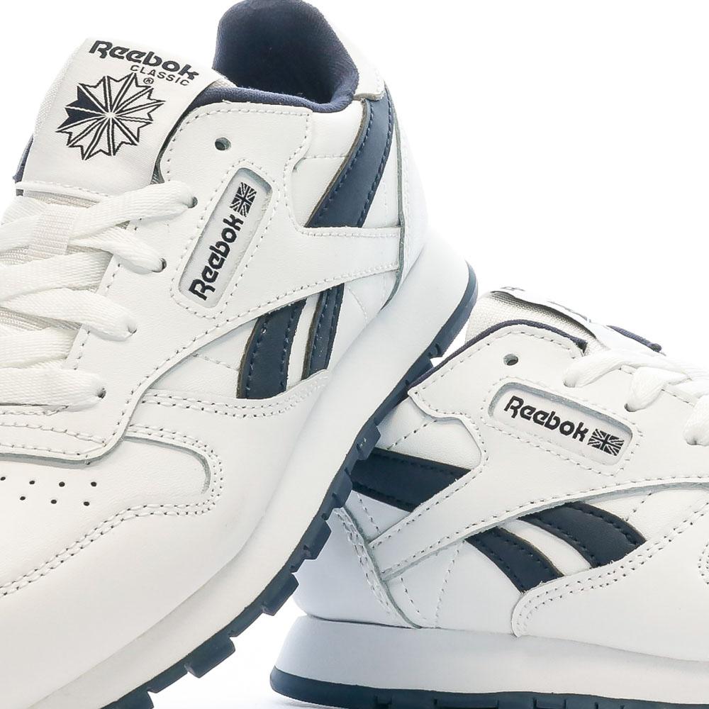 Reebok Baskets Blanche/Marine Garçon Reebok Classic Leather 100069851