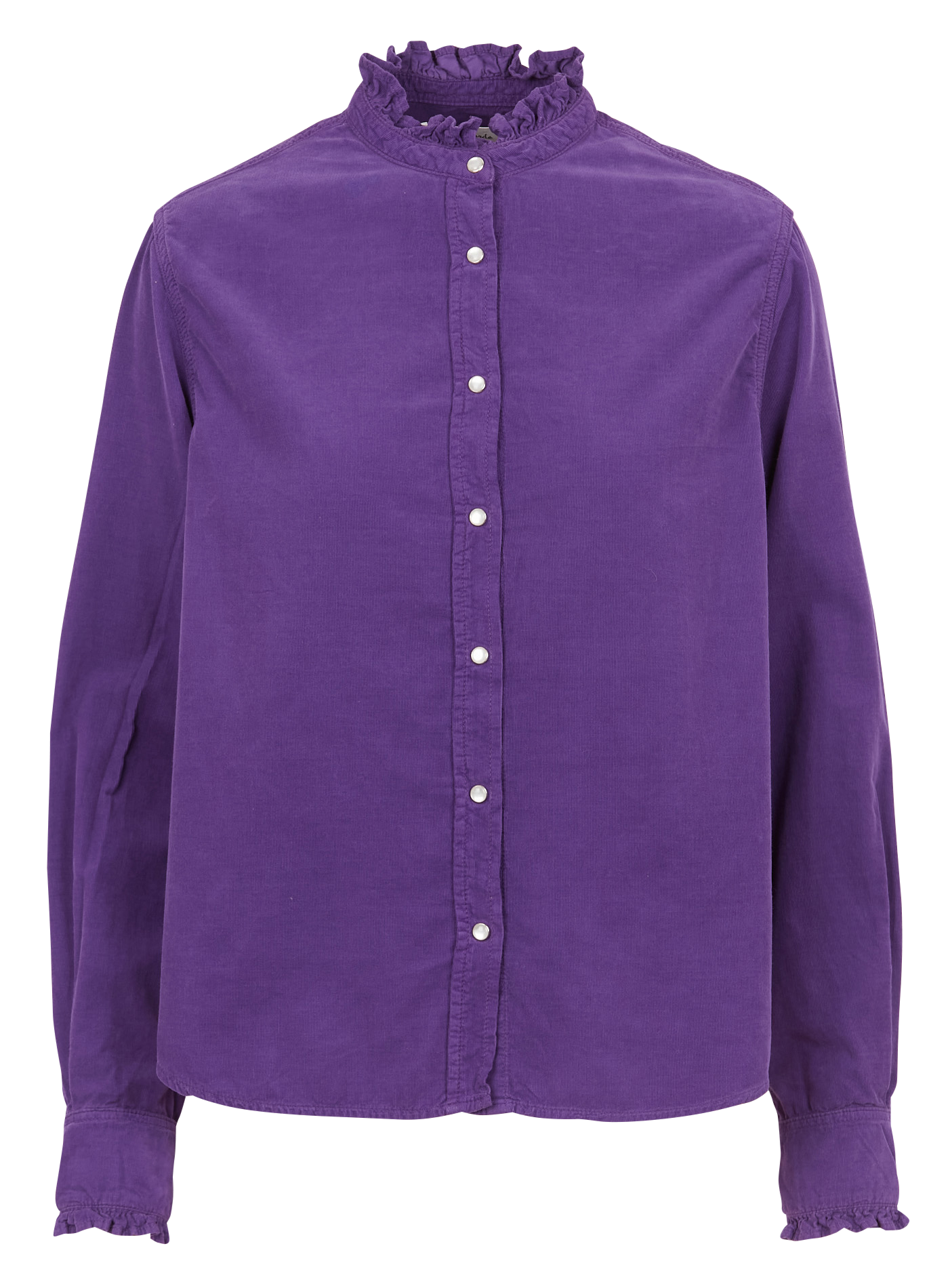 GABY - Chemise col victorien en velours de coton côtelé| Violet