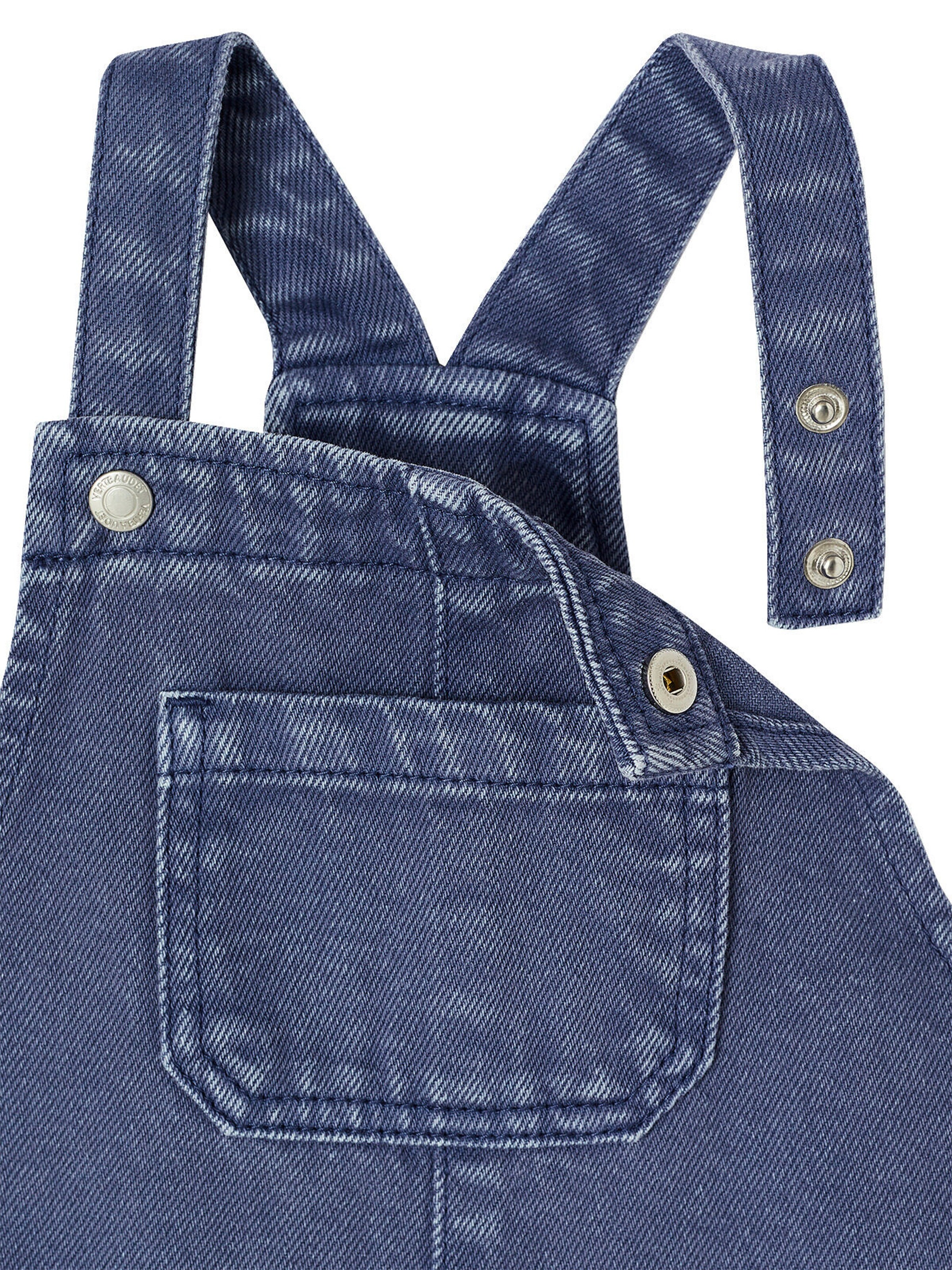 Vertbaudet Baby Latzhose mit Druckknöpfen indigo-blau