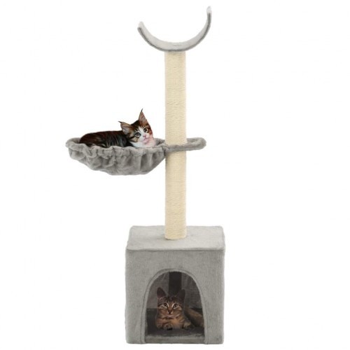 Coçador de animais com haste de sisal, cinza
