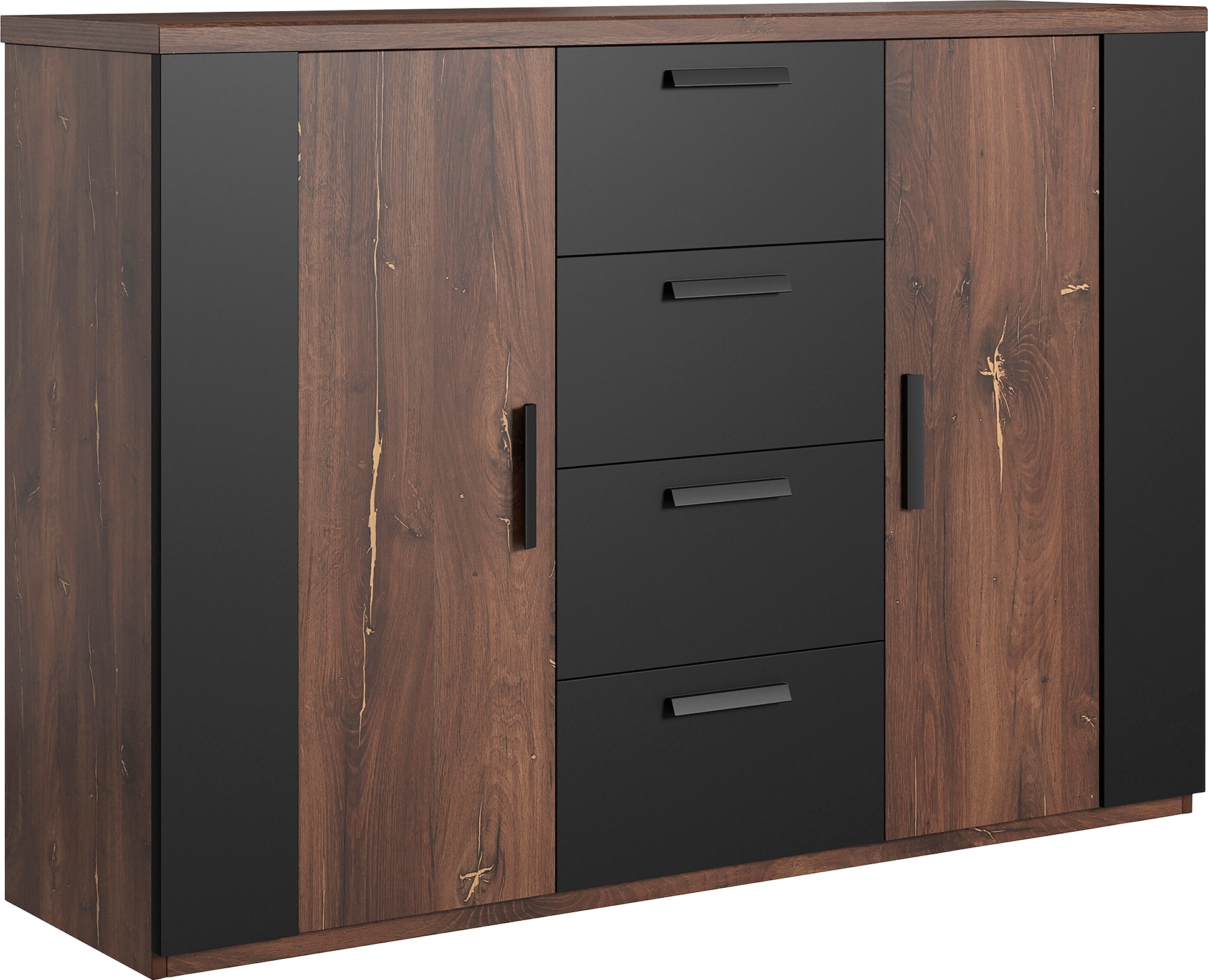 Home affaire Schubkastenkommode »Sigma, Breite 132 cm, moderne Schubladenkommode , Made in Europe« Kommode viel Stauraum, Einlegeböden verstellbar, Anrichte