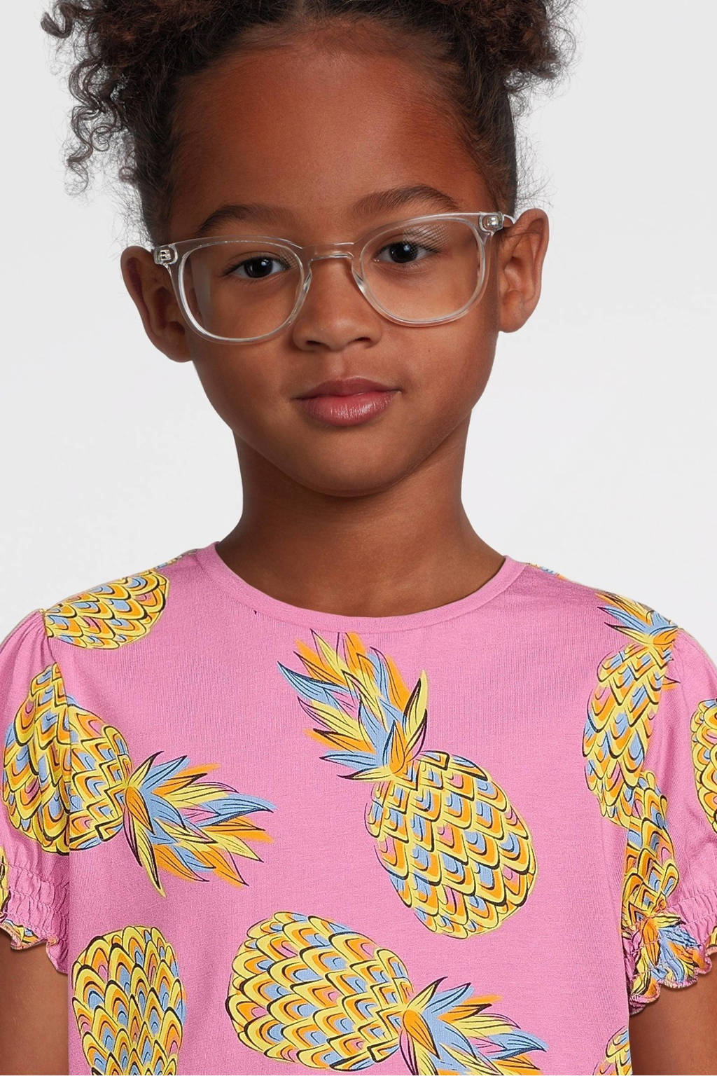 Orange Stars top + short Pieke met all over print roze