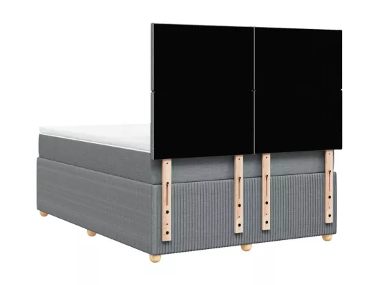 Sommier à lattes de lit avec matelas Gris clair 160x200cm Tissu