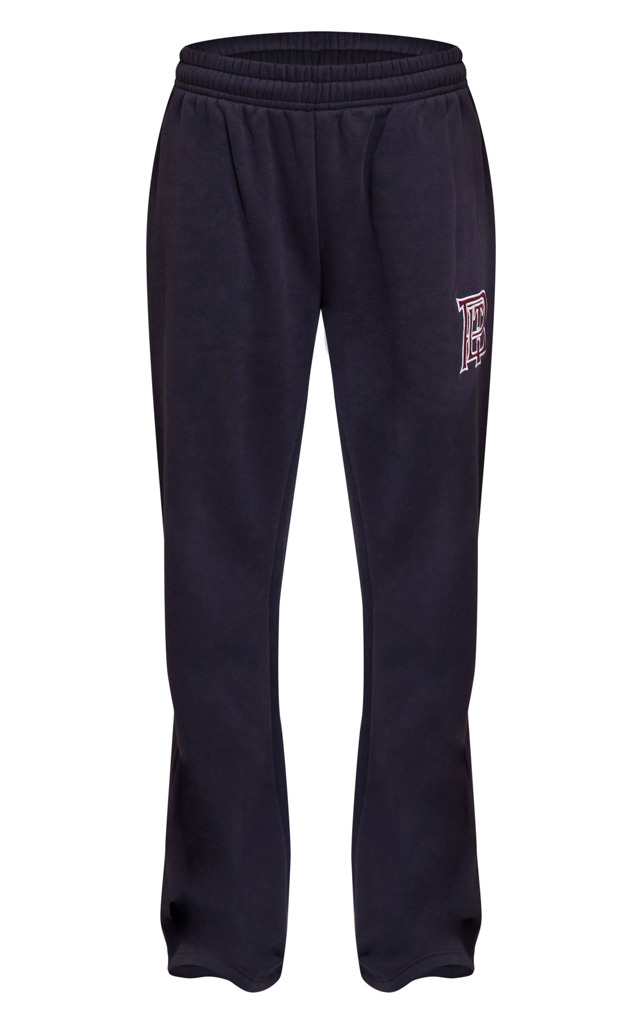 Bleu Marine Pantalon De Jogging Droit En Molleton De Coton Plt