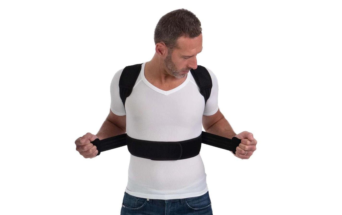 Geradehalter Premium Unisex schwarz S/MRückenstütze mit elastischen Bändern