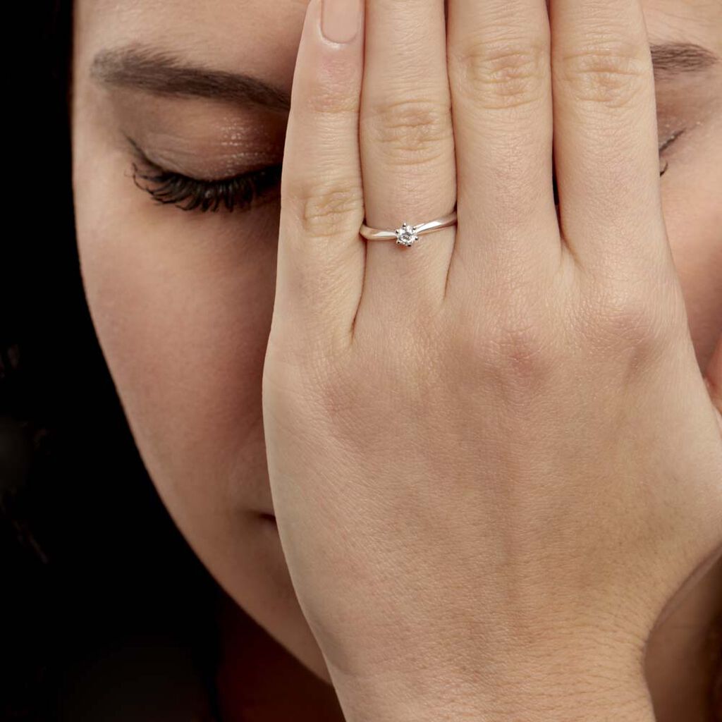 Bague Solitaire Veronika Or Blanc Diamant