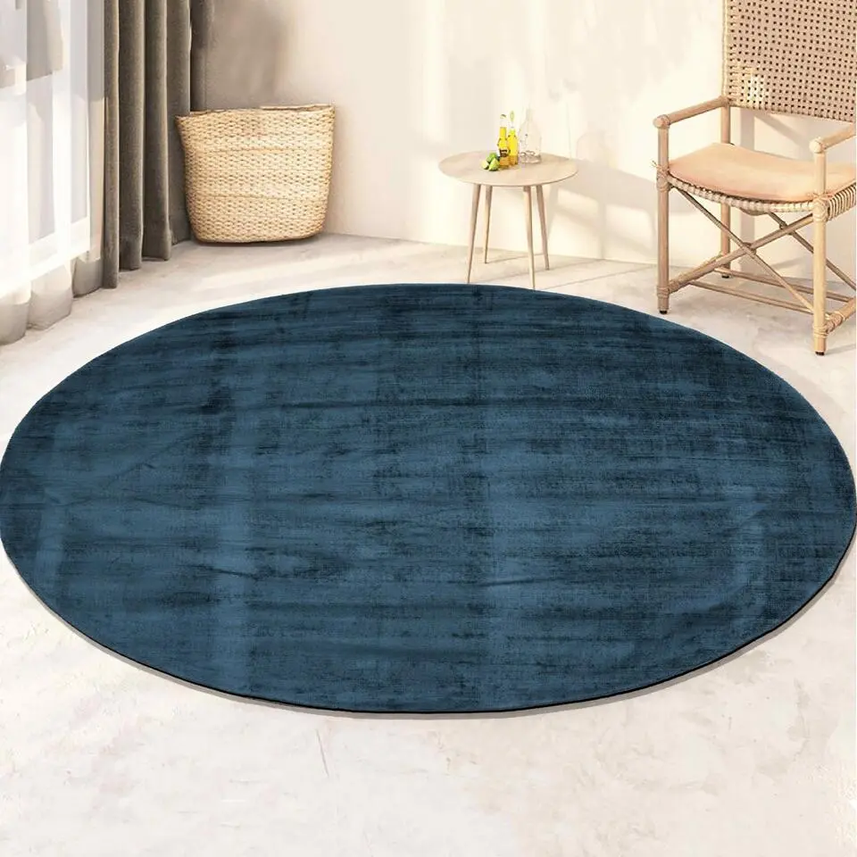 Dutch Lifestyle - Viscose - Vloerkleed - 195cm rond - Blauw