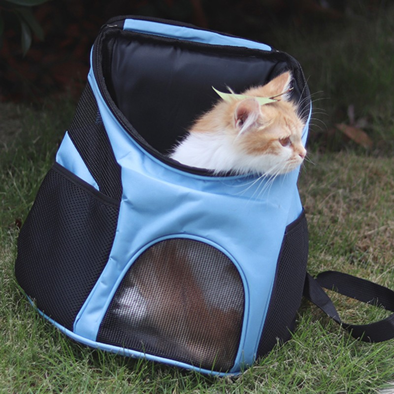 (34x30x25cm) Haustier Reise Rucksack Transporttasche mit Sichtfenster für Hunde / Katzen - Grau