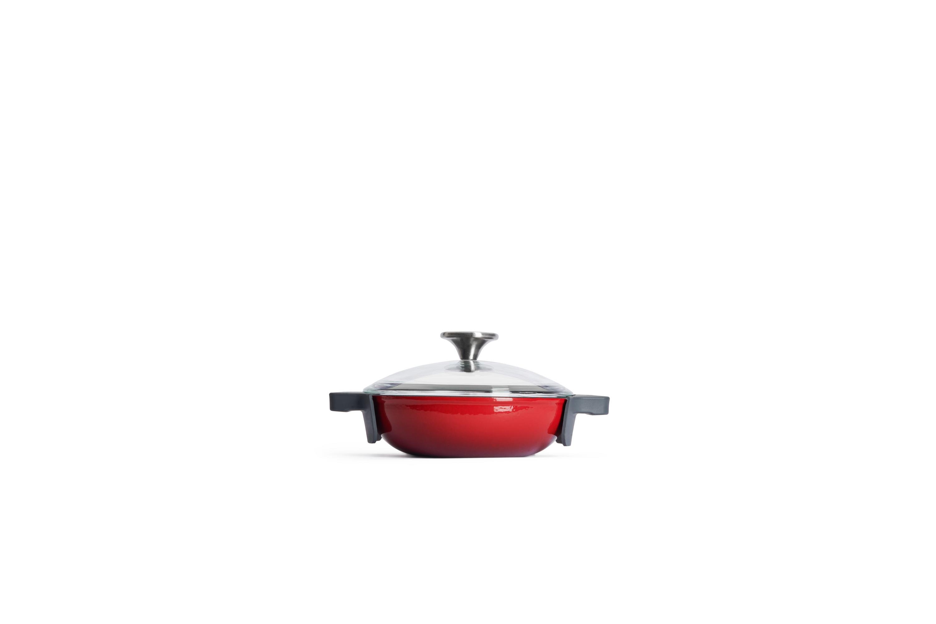 Iron Servierpfanne mit Glasdeckel - Farbe: Chili Red
