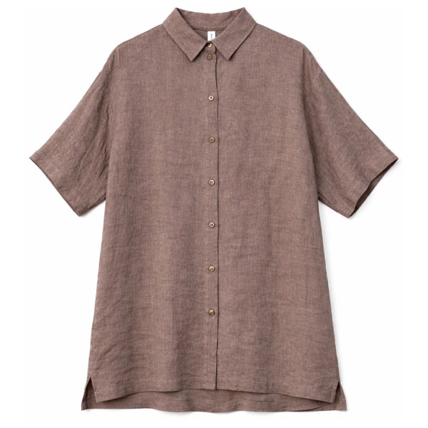 Mazine - Women's Linen Shirt Dress - Robe