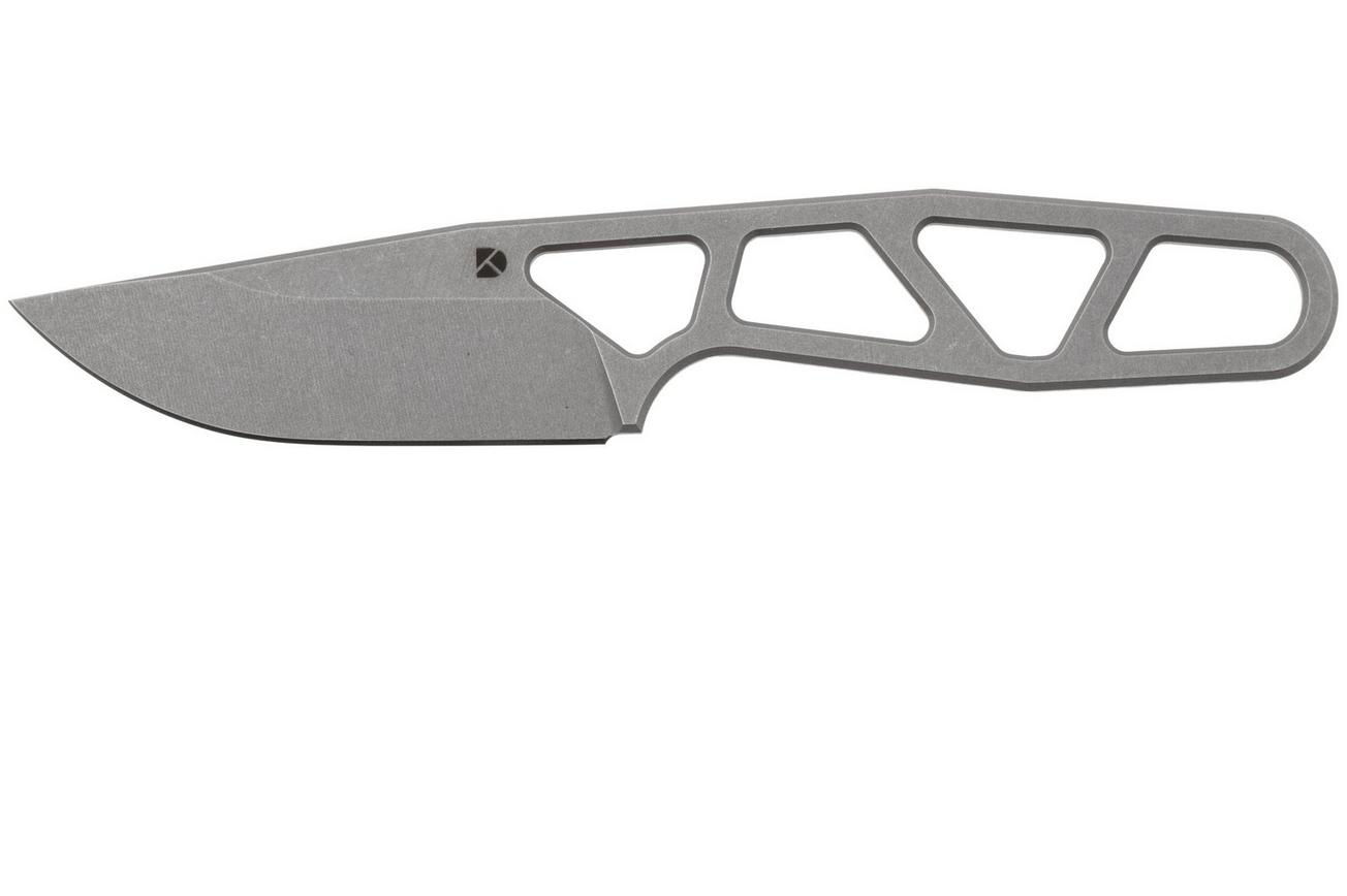Daily Customs Small AK2 Drop Point, Stonewashed MagnaCut, vaststaand mes, Alex Kremer design