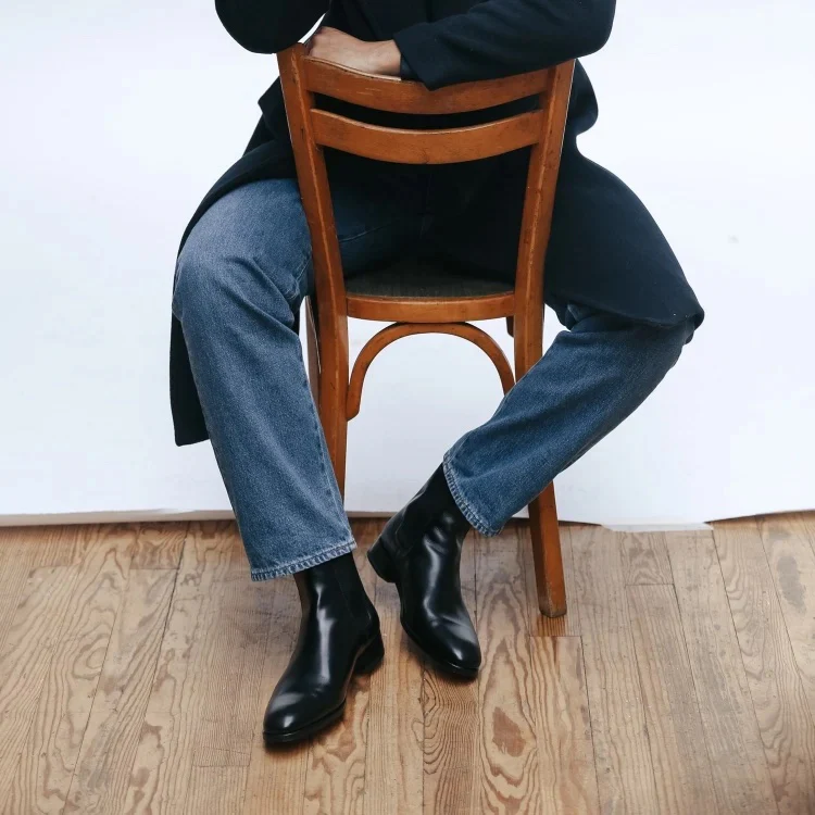 Braker-Chelsea boots en cuir noir