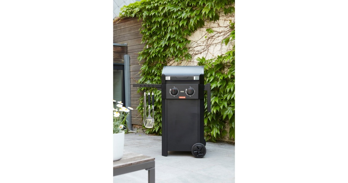 BarbecookE-Luca elektrische barbecue met inklapbare zijtafels  (Zwart)